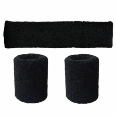 Outgeek 3PCS Sweatband Set Unisex Elastic Cotton Athletic Headband Wristband Sweatband for Sports Workout Fitness