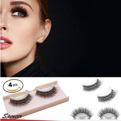 Spencer Magnetic Eyelashes 3D False No Glue Simulation Extensions-Ultra Thin Reusable False Eyelashes(4 Pack)
