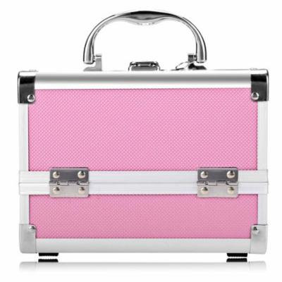Mini Portable Extendable Makeup Train Case Aluminum Cosmetic Box + Mirror + 2 Keys CEAER