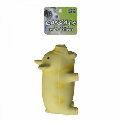 Rascals Latex Grunting Pig Dog Toy - Yellow 6.25