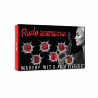 (3 Pack) RUDE Crime Does Pay 6 Notorious Liquid Lip Color Set - Dark