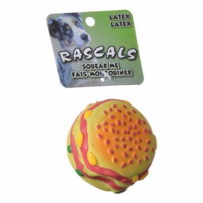 Rascals Latex Hamburger Dog Toy 2.5