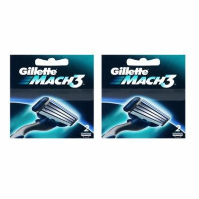 Gillette Mach3 Refill Razor Blade Cartridges, 2 Count (Pack of 2) + FREE Eyebrow Trimmer