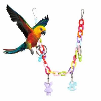 Keenso 35cm Length Acrylic Colorful Chewing Drawbridge Swing Pet Bird Parrot Toy Chain With Pendant , Chewing Drawbridge, Pet Playing Toy