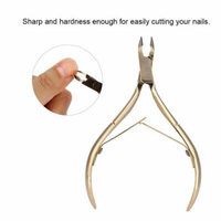 VGEBY Stainless Steel Nail Cuticle Nipper Clipper Dead Skin Scissor Nail Manicure Tool Gold, Nail Clipper Trimmer,Stainless Steel Nail Clippers