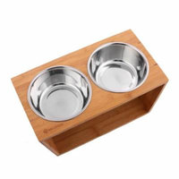 Big Saving&Sales !!!3 pcs in Pack Dog Cat Pet Elevated Feeder Double Bowl Raised Stand with Two Stainless Steel Bowls W/ SPILL PROOF Design GlSTE