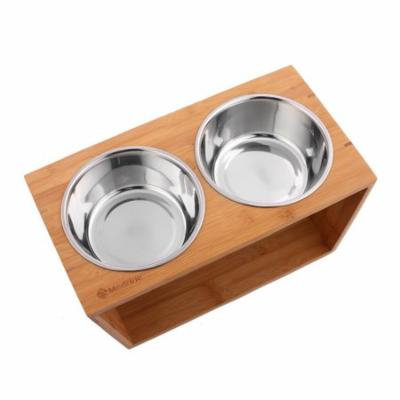 Big Saving&Sales !!!3 pcs in Pack Dog Cat Pet Elevated Feeder Double Bowl Raised Stand with Two Stainless Steel Bowls W/ SPILL PROOF Design GlSTE