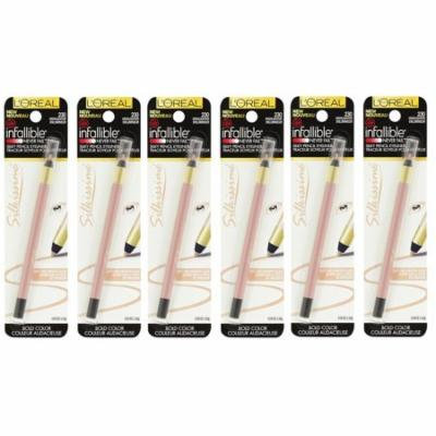 L'Oreal Paris Infallible Eye Silkissime Eyeliner, Highlighter (Pack of 6) + FREE Eyebrow Trimmer