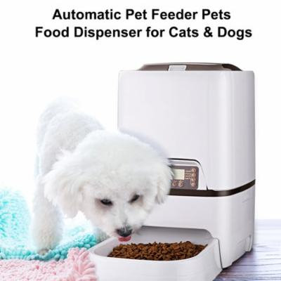 6L 4 Meals Automatic Pet Feeder Pets Food Dispenser for Cats Dogs with LCD Display Voice Recording Timer Programmable Portion Control