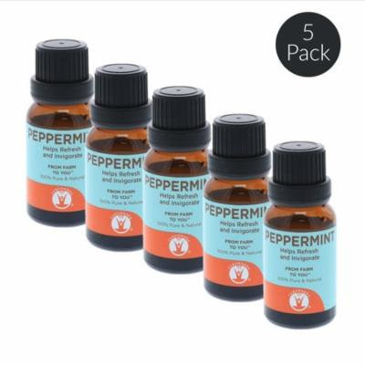 GuruNanda Aromatherapy 100% Pure & Natural Essential Oil 5 Pack, Peppermint