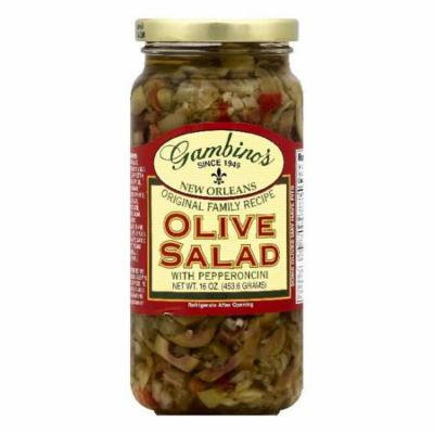 Gambinos Olive Salad With Pepperoncini, 16 OZ (Pack of 6)
