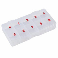 Yosoo 10 Cells Compartments Acrylic Storage Case Natural Translucent Plastic False Nail Art Tips Box ,Nail Tips Box, Nail Tips Storage