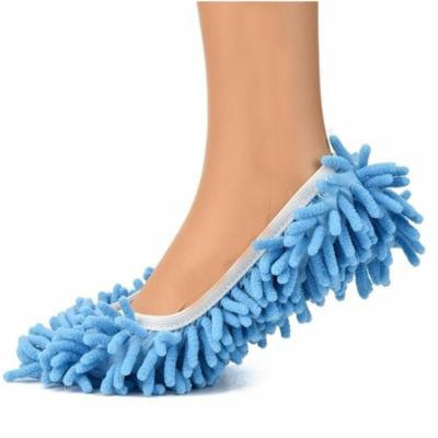 Multi-Function Microfiber Washable Mop Slippers For Dust Floor Home Cleaning -Blue