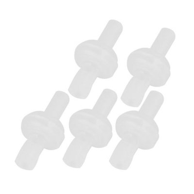5 Pcs 8.4mm Dia Non-Return Clear White Plastic Aquarium Air Pump Control Valve