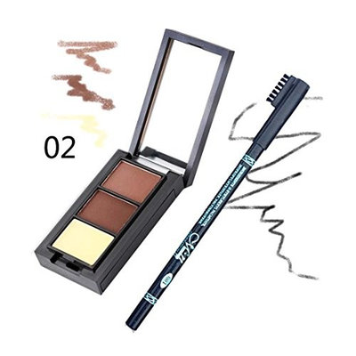 DZT1968 Women Menow Essential 3D Waterproof Long Lasting sweat-proof Party Eyebrow Powder + 1PC Eyebrow Pencil