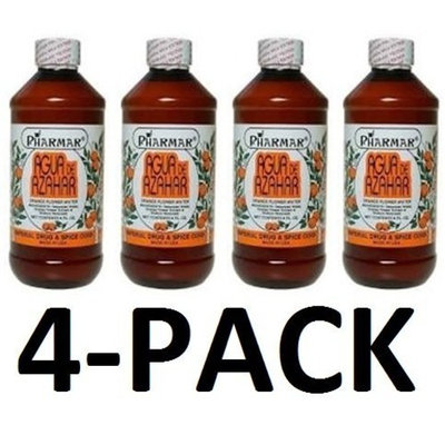 Agua De Azahar 8 Oz. Orange Flower-Blossom Water 4-PACK (8 oz. Each) By Pharmark