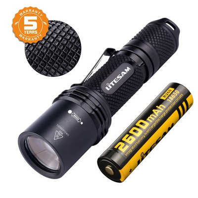 Clearance Sale!!) 750 Lumen Tactical Flashlight Zoomable, 18650 Battery Included, Anti-Scratch Military Grade Body, 3 Light Mode, IPX-8 Water-Resistant, For Camping, Hiking and Emergency: Sports & Outdoors