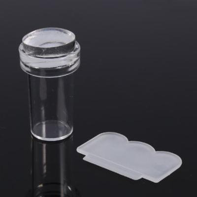 Aramox Fashionable Transparent Silicone Nail Polish Transfer Stamper & Scraper Set Manicure Tool, Nail Art Stamp Kit