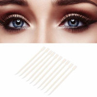 WALFRONT 10pcs Disposable Bent Eyelash Extension Stick Micro Brush Cotton Swab Eyelashes Swab, Makeup Swab, Extension Swab