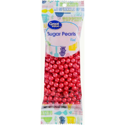 Wal-mart Stores, Inc. Great Value Red Sugar Pearls, 1.75 oz