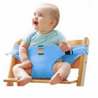 Baby Highchair Safety Belt Infant Chair Portable Seat Dining Lunch Chair Seat Safety Belt Stretch Wrap Feeding Chair Harness baby Booster Seat (Blue)