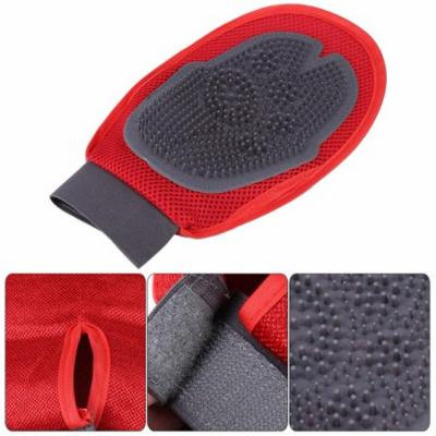 Keenso Dual Sided Pet Dog Cat Cleaning Brush Massage Gloves for Hair Removal Grooming Bathing, Dog Grooming Glove, Dog Bath Glove
