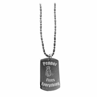 Pepper Fixes Everything - Luggage Metal Chain Necklace Military Dog Tag …