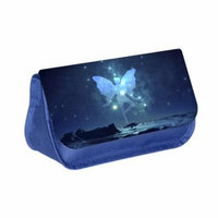 Galactic Fairy - Blue Medium Sized Makeup Bag with 2 Zippered Pockets and Velcro Closure
