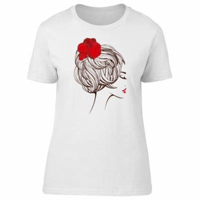 Short Hair Woman And Rose Tee Women's -Image by Shutterstock