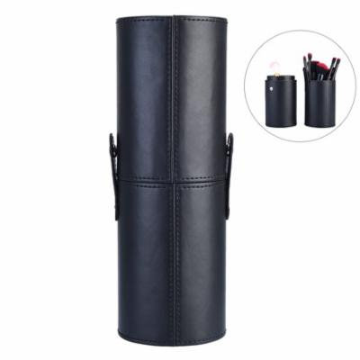 Pretty See Detachable Makeup Brush Holder High-capacity Cylindrical Cosmetic Storage Case, 9.1''x 3.1'', Black