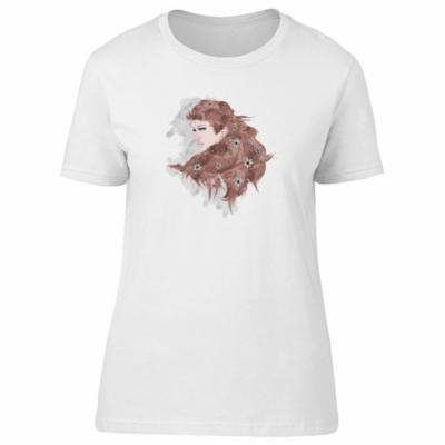 Fashion Girl & Flowers In Hair Tee Women's -Image by Shutterstock