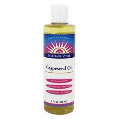 Grapeseed Oil 100% Pure Expeller Pressed Massage Oil - 8 fl. oz. by Heritage (pack of 1)