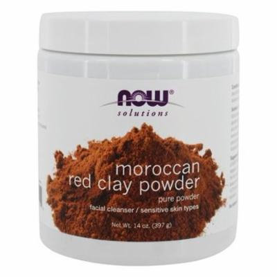 Facial Cleanser Moroccan Red Clay Powder - 14 oz. by NOW Foods (pack of 3)
