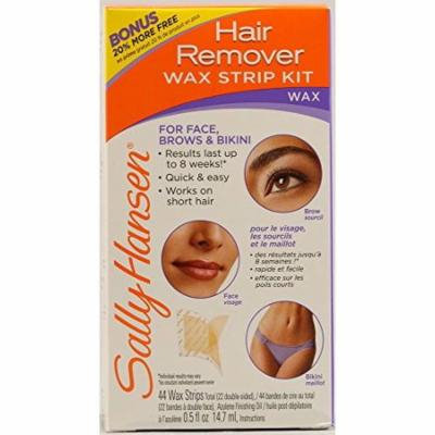Sally Hansen Hair Remover Wax Strip Kit BroWith Face/Bikini (2 Pack)