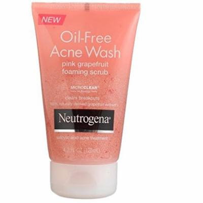Neutrogena Oil-Free Acne Wash Foaming Scrub, Pink Grapefruit, 4.2 Ounce (Pack of 2)