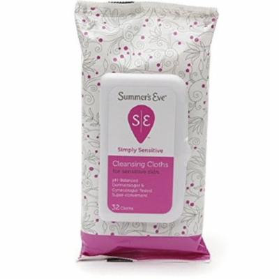Summer's Eve Cleansing Cloths for Sensitive Skin, Simply Sensitive 32 ea (Pack of 9)