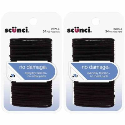 Scunci Elastic Hair Bands, Black, 34 ct, Small, 2 pk