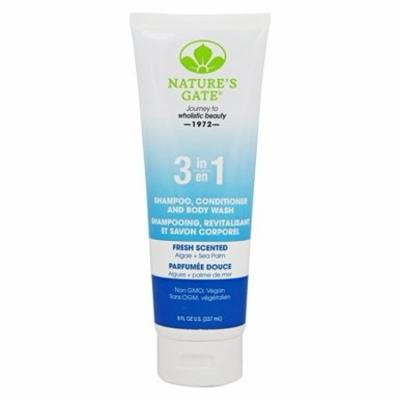 3 in 1 Shampoo, Conditioner and Body Wash Fresh Scented - 8 fl. oz. by Nature's Gate (pack of 12)