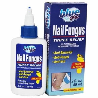 Nail Fungus Triple Relief Anti-Fungal Treatment with Natural Tea Tree Oil - 2 fl. oz. by Blue Goo (pack of 2)