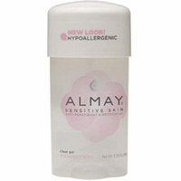 Almay Sensitive Skin Clear Gel Antiperspirant & Deodorant, Powder Fresh 2.25 oz (Pack of 7)