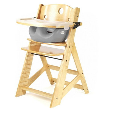 Keekaroo Height Right Highchair with Insert & Tray - Raspberry - Natural Base