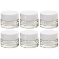 Clear Glass 0.25 oz Thick Wall Balm Jars with White Foam Lined Smooth Lids (12 pack)