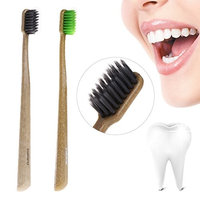 SYlive 2Pcs Green Tea Nano Carbon Bamboo Toothbrush Ultra-Thin 0.01mm Soft Deep Clean