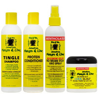 Jamaican Mango & Lime Shampoo + Conditioner + No More Itch Spray Menthol 8oz + Cool Scalp 'Set' (Pack of 4)