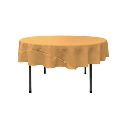LA Linen TCpop72R-GoldP14 Polyester Poplin Tablecloth Gold - 72 in. Round