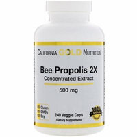 California Gold Nutrition, Bee Propolis 2X, Concentrated Extract, 500 mg, 240 Veggie Caps(Pack of 1)