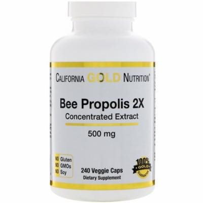 California Gold Nutrition, Bee Propolis 2X, Concentrated Extract, 500 mg, 240 Veggie Caps(Pack of 1)