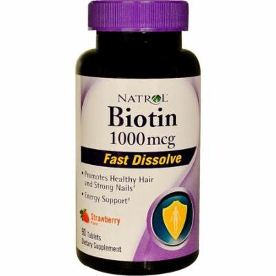 Natrol, Biotin, Fast Dissolve, Strawberry Flavor, 1,000 mcg, 90 Tablets(pack of 3)