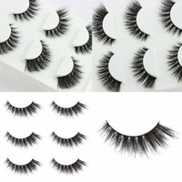Girl12Queen 3 Pairs Women Soft Long Fake Lashes Extension 3D Cross Natural False Eyelashes
