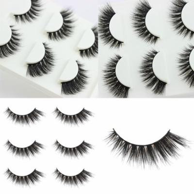 Girl12Queen 3 Pairs Women Soft Long Fake Lashes Extension 3D Cross Natural False Eyelashes